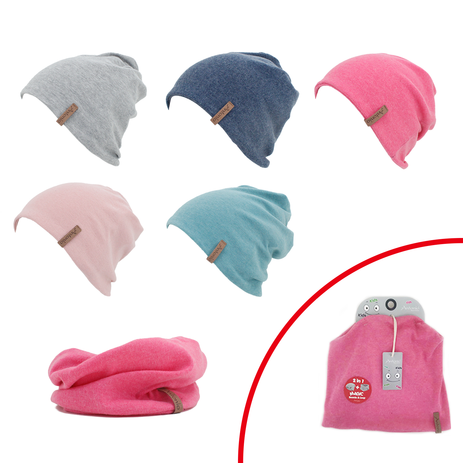 KIDS BEANIE 2IN1 HATS AND SCARF